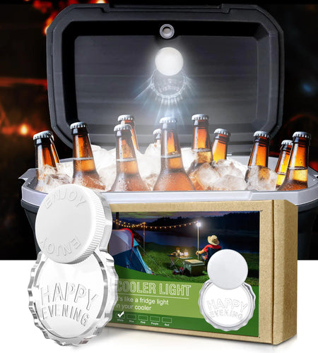 PXHADSMIER Cooler Light - Camping Cooler Accessories Inside Cooler Lid Light with Auto Shut Off Camping Gifts for Men (White)