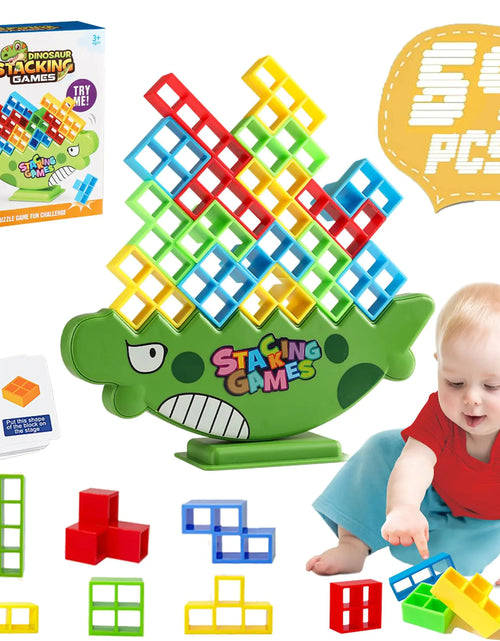 Load image into Gallery viewer, 64pcs Tower Game Balance Stacking Blocks Tower Balancing Stacking Board Games Building Blocks Puzzle Toy Family Games Valentines Day Birthday Gift for Kids Adults
