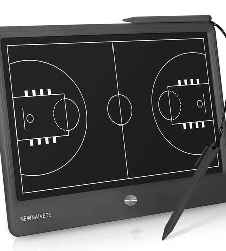 Newnaivete Basketball Coaching Board 12.8‘’ Electronic Basketball Tactical Marker Board with Stylus Pen Lightweight Portable Digital Coach Board for Basketball Coach and Game Plan