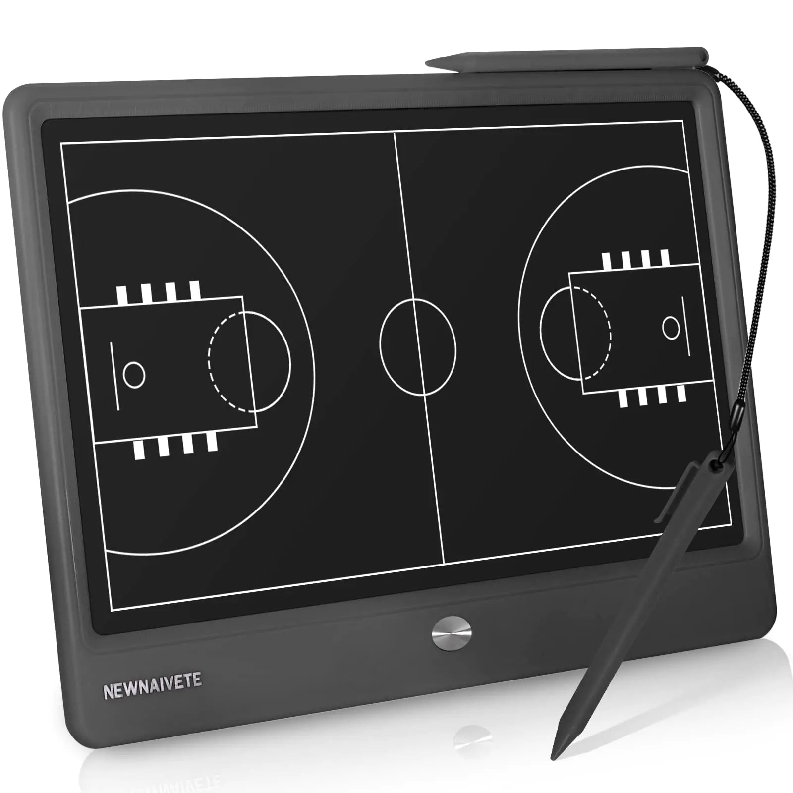 Newnaivete Basketball Coaching Board 12.8‘’ Electronic Basketball Tactical Marker Board with Stylus Pen Lightweight Portable Digital Coach Board for Basketball Coach and Game Plan