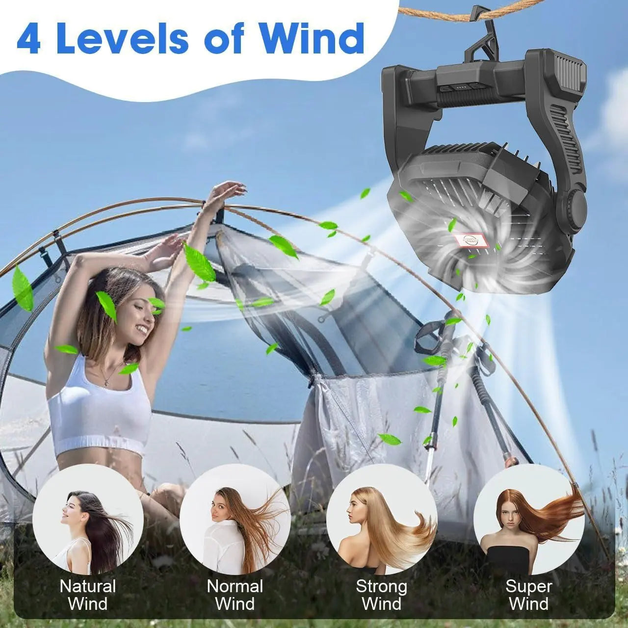 Portable Outdoor Rechargeable Camping Fan