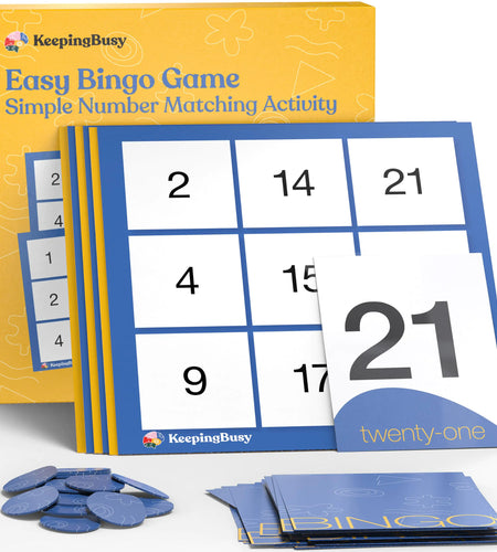 Keeping Busy Bingo Dementia Activities for Seniors | Cards Chips & 6 Board Set Alzheimers Activities for Elderly with Dementia Products | Busy Boxes for Dementia Patients Dementia Games Elderly Games