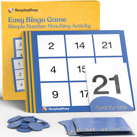 Keeping Busy Bingo Dementia Activities for Seniors | Cards Chips & 6 Board Set Alzheimers Activities for Elderly with Dementia Products | Busy Boxes for Dementia Patients Dementia Games Elderly Games