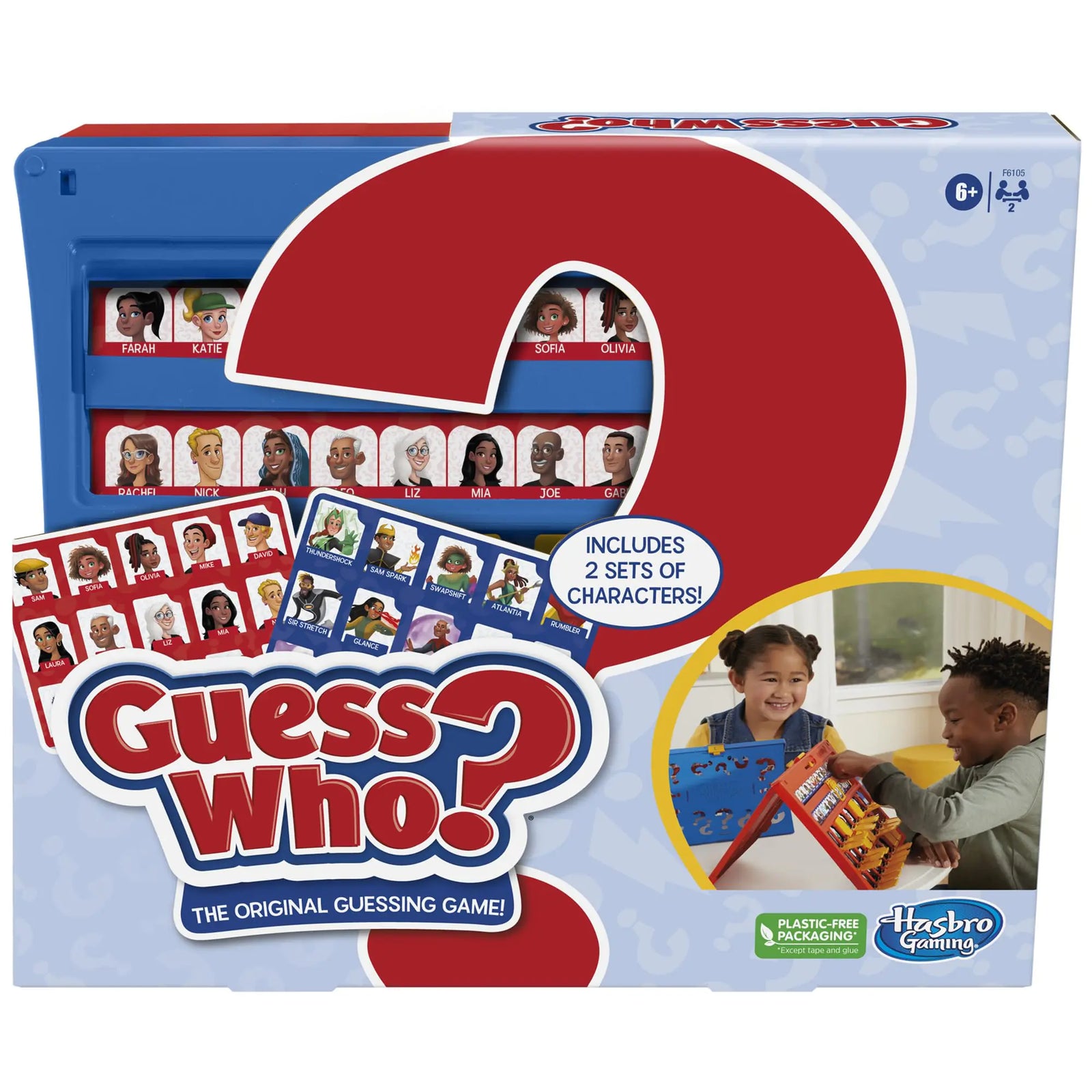 Hasbro Gaming Guess Who? OriginalEasy to Load FrameDouble-Sided Character Sheet2 Player Board Games for KidsGuessing Games for FamiliesAges 6 and Up