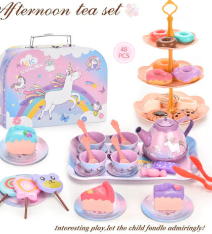 Load image into Gallery viewer, Girls Play House Simulation Dessert &amp; Tea Toy Set
