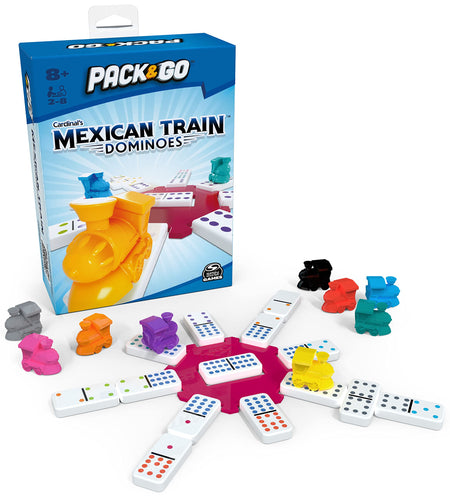 Pack & Go Mexican Train Dominoes from Spin Master Games Portable Dominoes Set Kids Games Classic Board Games for Adults and Kids Ages 8 and Up