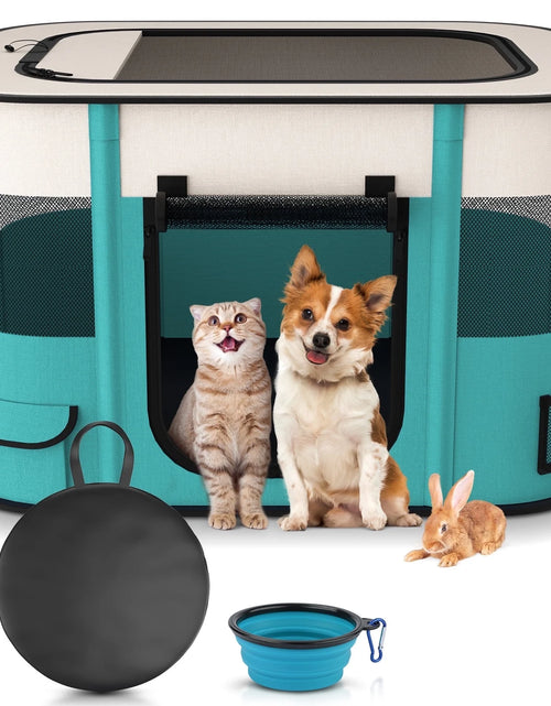 Load image into Gallery viewer, Pet Playpen, Foldable Portable Dog Cat Playpens Exercise Kennel Tent, Removable Shade Cover, Indoor Outdoor Travel Camping Use(M)
