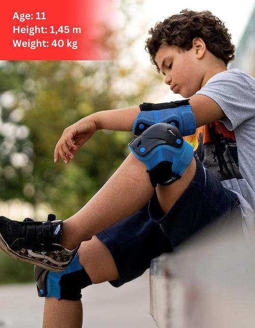 Load image into Gallery viewer, Knee Pads for Kids - Knee and Elbow Pads Set - PROTECT-1 - Size S Blue - Wrist Guards Skating Protective Gear, Skateboard, Roller Skate, Ice Skates for Kids

