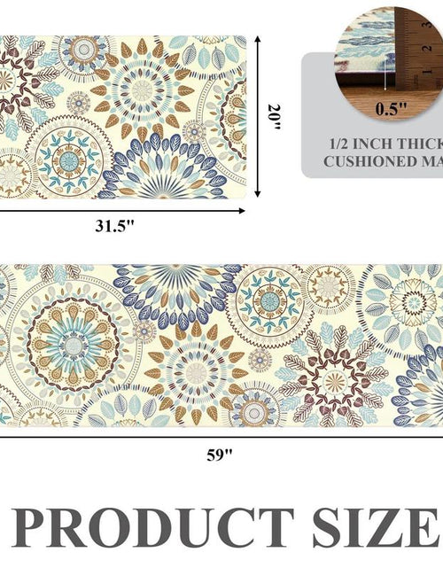 Load image into Gallery viewer, [Fallfreshness] HEBE anti Fatigue Kitchen Rug Sets 2 Piece Non Slip Kitchen Mats for Floor Cushioned Kitchen Rugs and Mats Waterproof Comfort Standing Mat Runner for Kitchen, Home Office, Sink, Laundry
