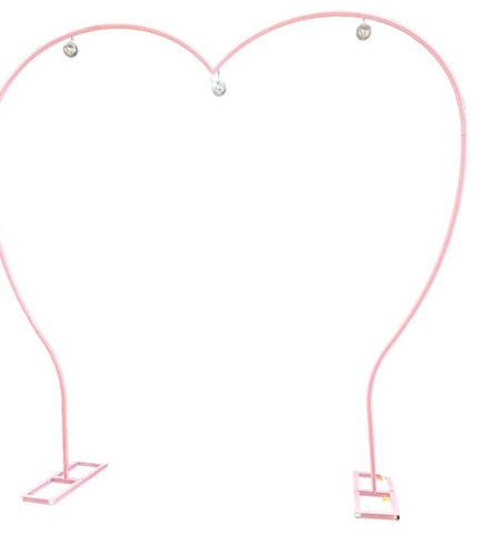 Its about Time Weddings Pink Heart Shaped Backdrop Stand Weddings Bridal Shower Party Decoration Tall Pink, Ceremony Arch Decor, Floral Arches Wedding 8.2Ft X7.8Ft