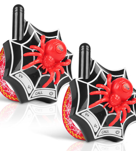 Walkie Talkies for Kids SpiderBoys Toys Ages for 4-6 6-8 Long Range 2 Way Radio Outdoor Games Kid Toys for 3 4 5 6 7 8 9 10 3-12 Year Old Boy Birthday Gift Halloween Christmas Stocking Stuffers 2 Pack