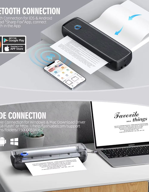 Load image into Gallery viewer, Portable Wireless Bluetooth Thermal Inkless Printer - Support US Letter &amp;Legal, Thermal Paper, Compatible with Ios, Android&amp;Lapt
