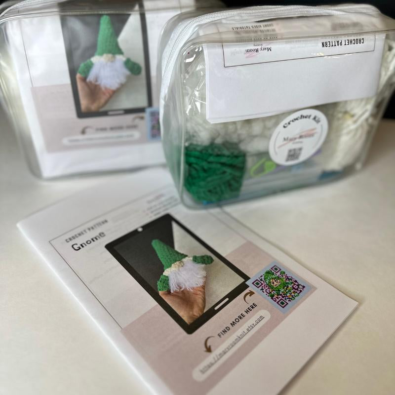 New Year DIY Crochet Kit: Beginner-Friendly Amigurumi Gnome Pattern for Christmas Ornaments and Unique Holiday Decor Handmade Gift Idea