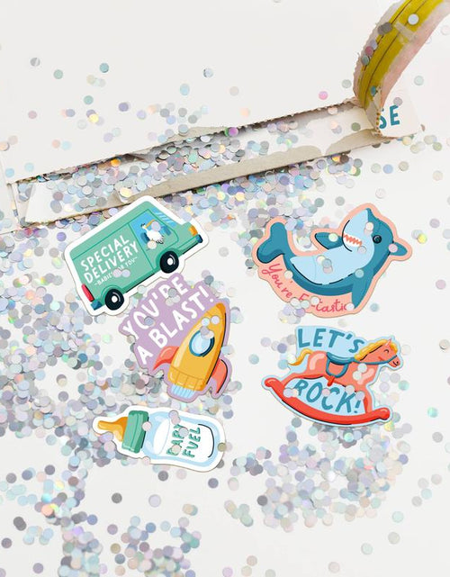 Load image into Gallery viewer, Endless Baby Shower Card Glitter and Sticker Surprise
