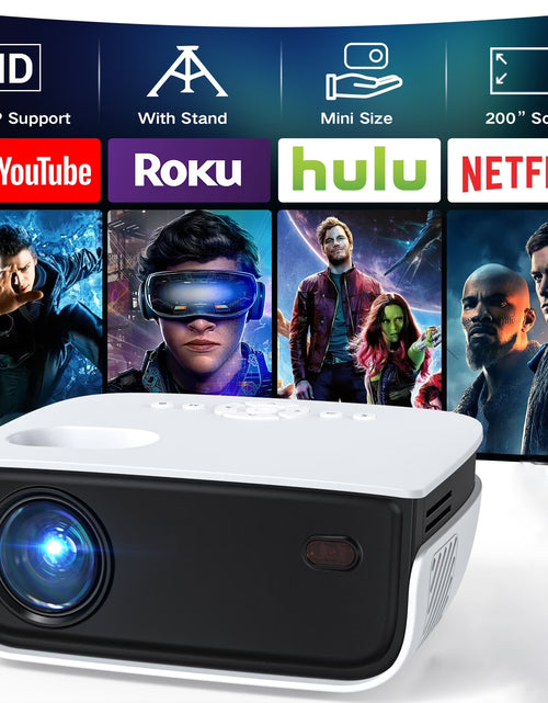 Load image into Gallery viewer, 1080P Mini Projector with Bluetooth,Keystone Correction,Up to Support 240&#39;&#39; Screen
