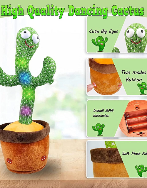 Load image into Gallery viewer, Dancing Cactus Plush Toy Doll Electronic Recording Shake With Song Funny Gift US
