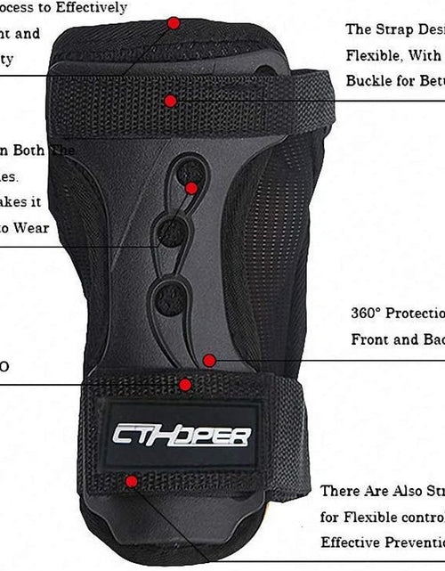 Load image into Gallery viewer, Skiing Gloves Roller Skating Wrist Palms Protective Gear Adjustable Gauntlets Wrist Guard Support for Snowboarding, Skateboard, Skating, Skiing
