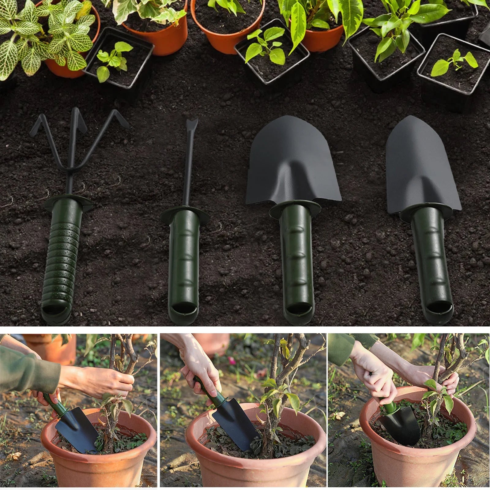 Summer Savings Clearance Garden Tools Set Duty Gardening Tools Steel with Soft Rubberized Non-Slip Handle Durable Garden Hand Tools Garden Gifts for Men Women