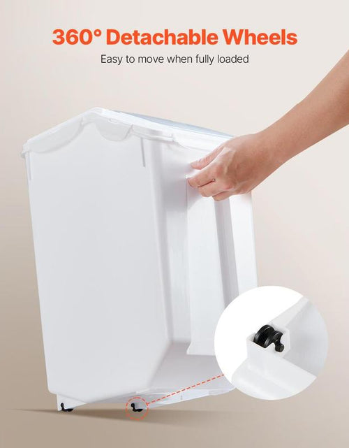Load image into Gallery viewer, VEVOR Rice Storage Container, 3.5Gal/15Lx2 + 4.5Gal/20Lx2 Large Dog Food Dispenser Bin, Kitchen Ingredient Grain Cereal Bin, Pet Food Containers with Wheels, 4 Measuring Cups, Airtight Lid, 4 Pack
