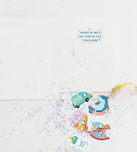 Endless Baby Shower Card Glitter and Sticker Surprise