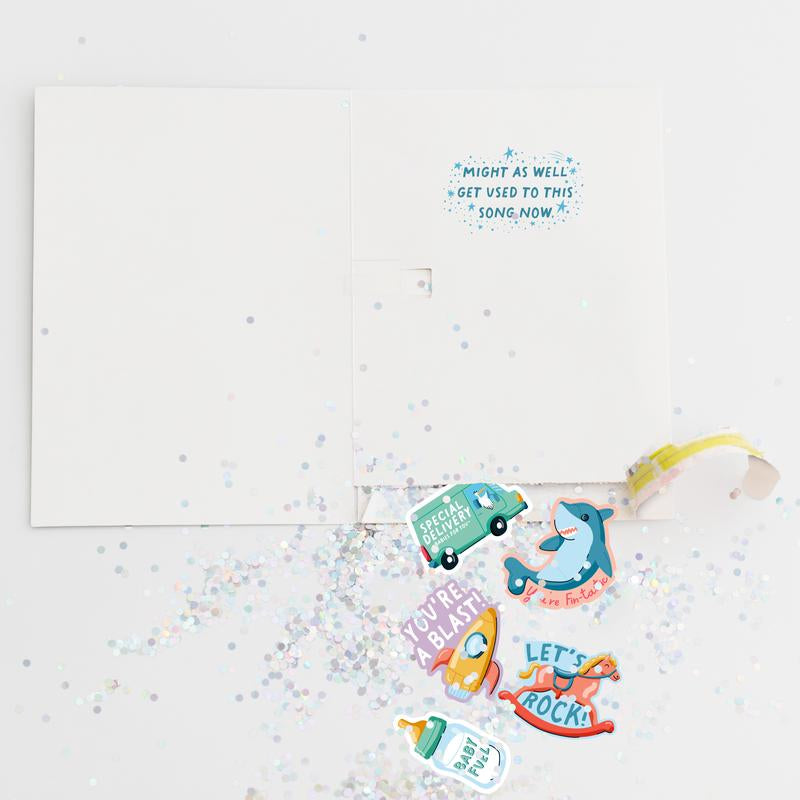 Endless Baby Shower Card Glitter and Sticker Surprise