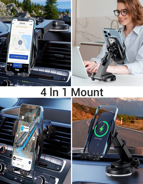 Load image into Gallery viewer, Wireless Car Charger, 15W Fast Wireless Charger for Car Auto-Clamping, Fit Fo...
