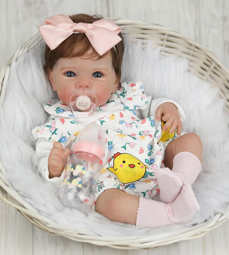 WOOROY Realistic Reborn Baby Dolls - 18 Inch Newborn Baby Girl Doll Lifelike Handmade Real Life Baby Dolls with Soft Body Toys Gift for Kids Age 3+