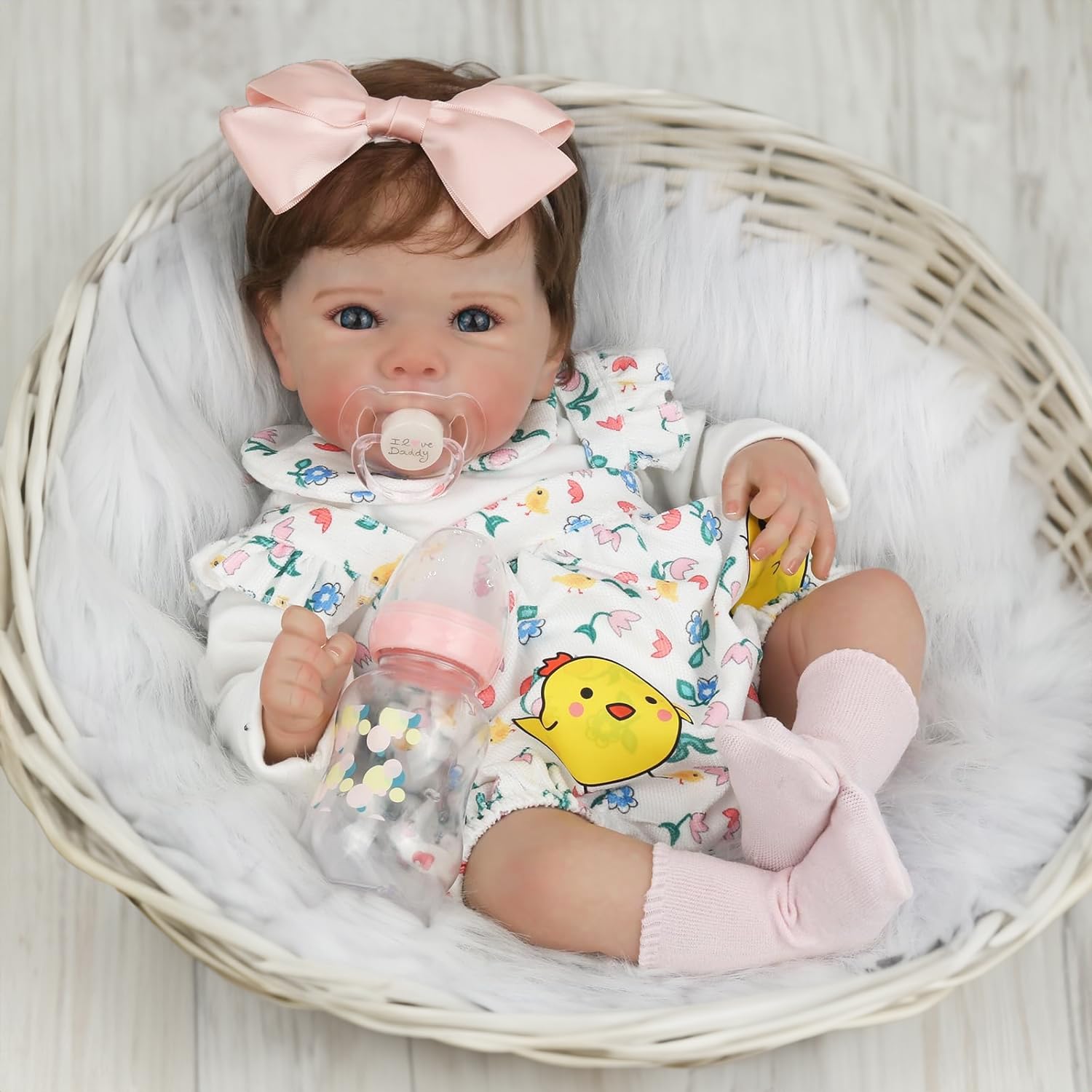 WOOROY Realistic Reborn Baby Dolls - 18 Inch Newborn Baby Girl Doll Lifelike Handmade Real Life Baby Dolls with Soft Body Toys Gift for Kids Age 3+
