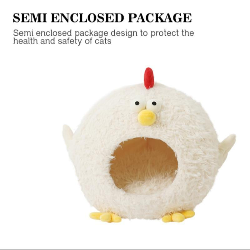 Cute Chicken Design Pet House, Semi-Enclosed Pet Bed, Soft & Comfortable Pet Nest, Pet Supplies for Small Dogs & Cats