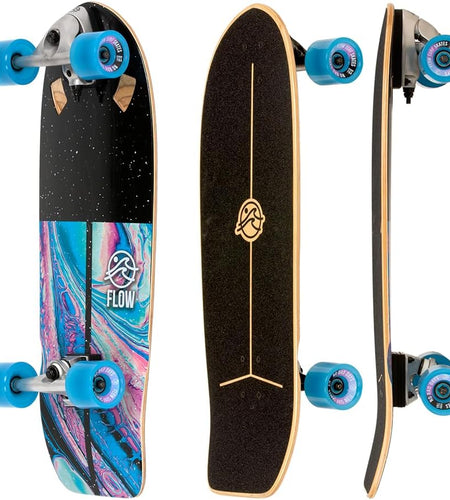 Cruiser - 29"X10" 7-Ply North American Maple Deck, Carving Truck, Fully Assembled, Supports up to 275 Lbs for Surf-Like Carving