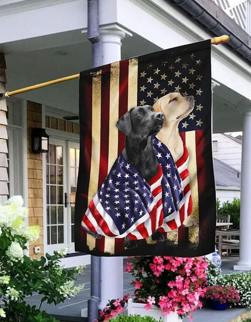 Load image into Gallery viewer, FLAGWIX English Bulldog House Flags, Dog Decor American Flag - 4Th of July Decorations for Home, Yard, House Flag - Patriotic Dog Decor, Double Sided, Heavy Duty Canvas Flag Indoor Outdoor
