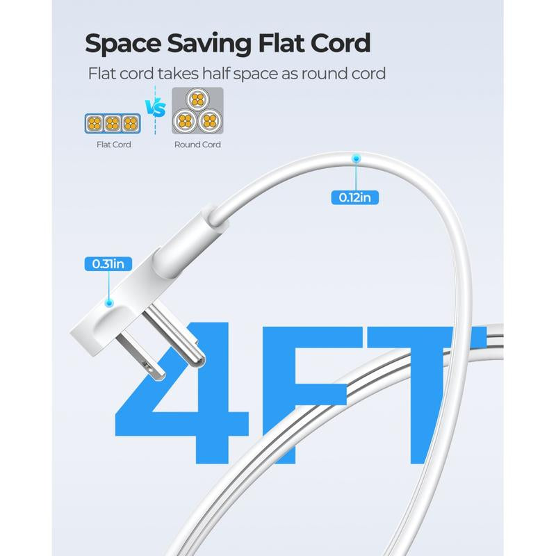 ORICO Travel Power Strip, Travel Essentials, Travel Extension Cord with 3 Outlets 3 USB Ports, 4FT Wrapped around Extension Cord for Travel Cruise Ship Beach Vacation Essentials White-Or-3A3U