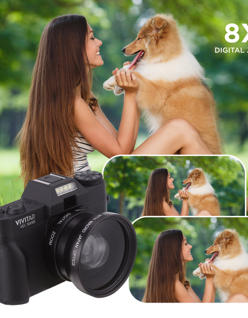 Load image into Gallery viewer, 4K Digital Camera, 8X Digital Zoom, 3&quot; LED Display, Bonus Macro Lens, Included SD Card
