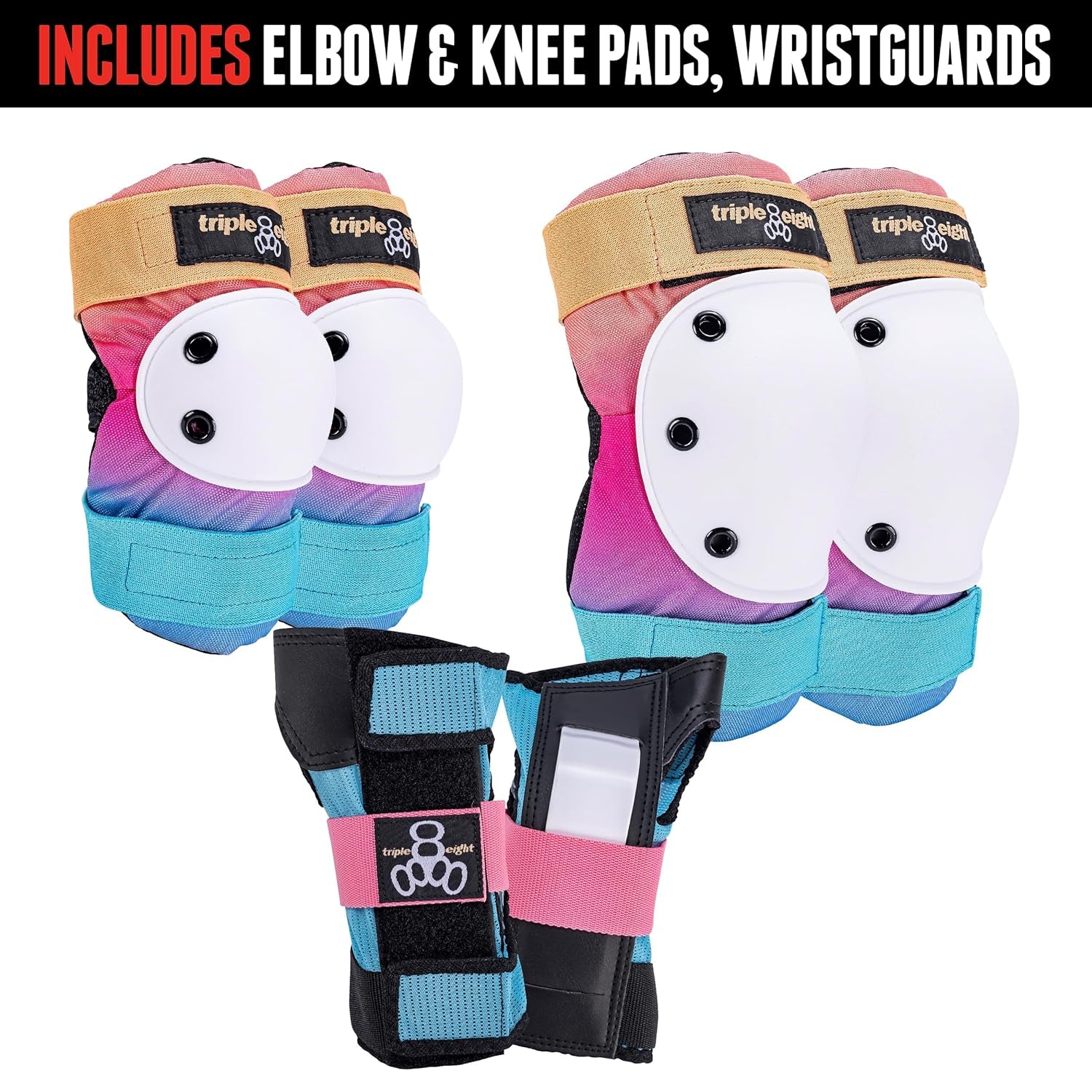 Saver Series 3-Pack Pad Set– Ideal for Skateboarding, In-Line Skating, Roller Skating, and Biking