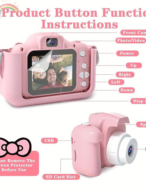 Load image into Gallery viewer, Compact Mini Digital Cameras, Portable Cute Cat Ear Shape Design Video Digital Camera with 32GB SD Card, USB Rechargeable Camera, Stocking Fillers Gift
