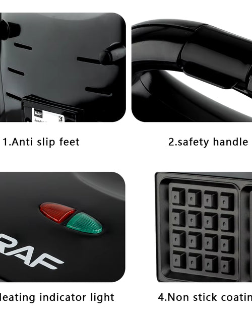 Load image into Gallery viewer, Professional Electric Waffle Maker Cooking Kitchen Appliances Multifunction Breakfast Waffles Machine Non-Stick Iron Pan

