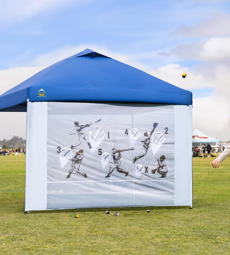 CROWN SHADES Toss Game Netting with 2 Balls - Outdoor Games for Kids, Adults and Family - Easy Setup for Tailgating, Patio, Lawn, Porch, Beach, Backyard (White)