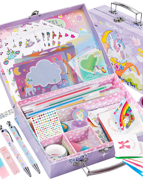 Load image into Gallery viewer, Nicpro 62PCS Unicorn Stationary Set For GirlsUnicorn Kid Toys for Aged 6-10 Years Old Cute Stationery Supplies Letter Writing Kit Gift for 5678910 - Little Girls Ideal Christmas Birthday Gifts
