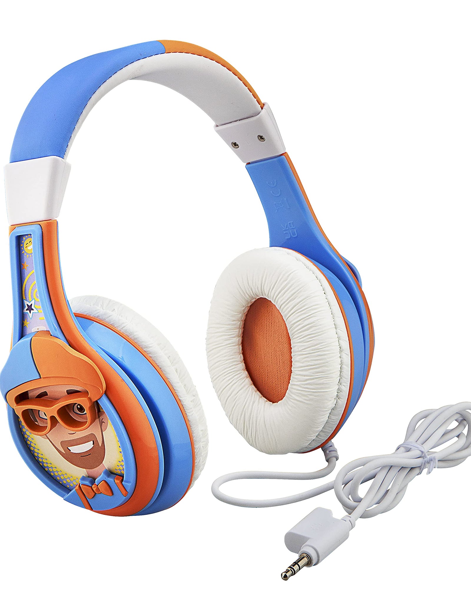 eKids Blippi Headphones for Kids Wired Headphones for School Home or Travel Tangle Free Stereo Earphones with Parental Volume Control Connect via 3.5mm Jack