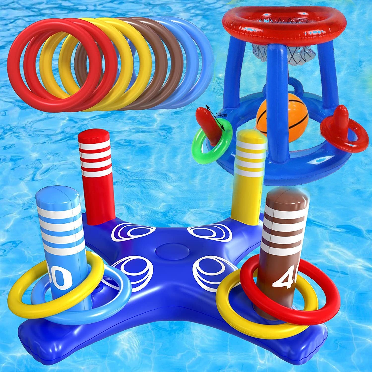 Inflatable Basketball Hoop for Pool Games Outdoors