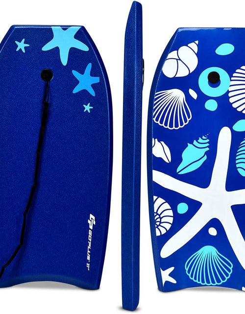 Load image into Gallery viewer, 41&#39;&#39;/37&#39;&#39;/33&#39;&#39; Lightweight Body Board for Beach, Surf Board with EPS Core, XPE Deck, HDPE Slick Bottom, Wrist Leash, Bodyboard for Kids Adults Surfing
