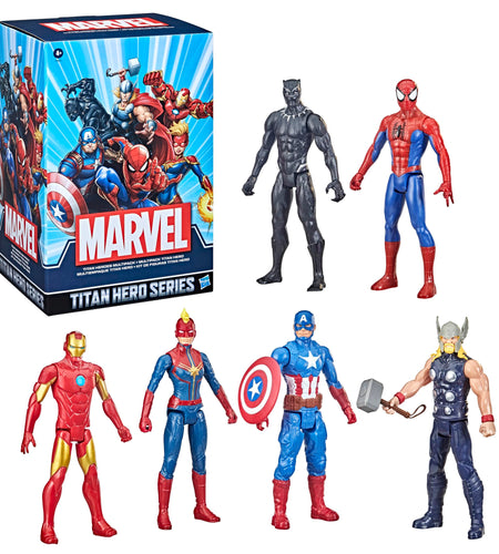 Marvel Titan Hero Series Action Figure Multipack 6 Action Figures 12-Inch Toys Inspired By Marvel Comics For Kids Ages 4 And Up (Amazon Exclusive)