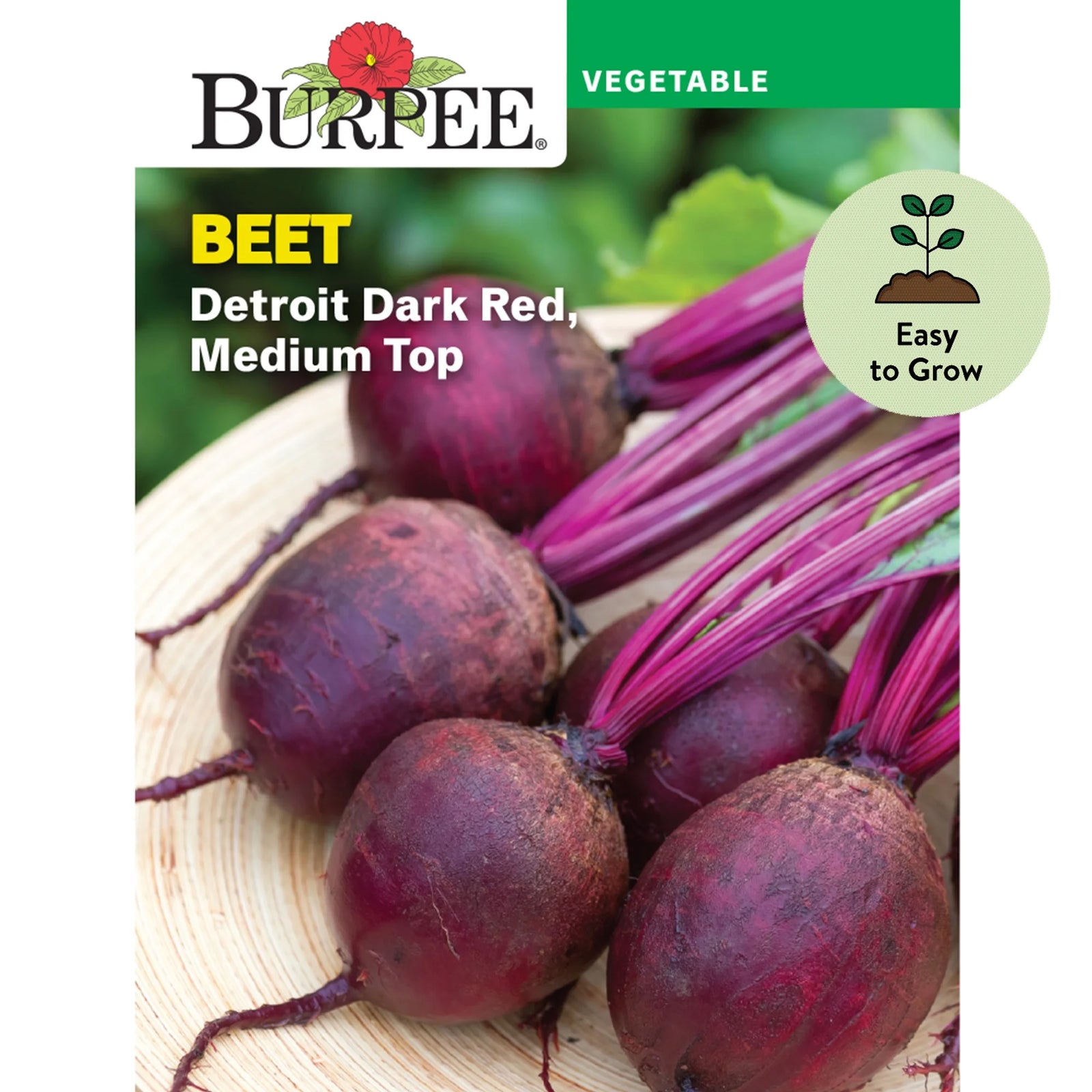 Medium Top Detroit Dark Red Beet Seeds - Non-Gmo, Easy to Grow, Vegetable Gardening Seeds, 5.5G, 1-Pack