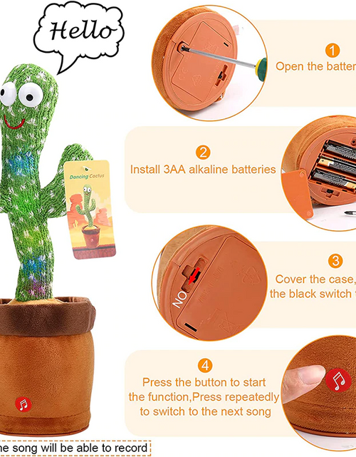 Load image into Gallery viewer, Dancing Cactus Plush Toy Doll Electronic Recording Shake With Song Funny Gift US
