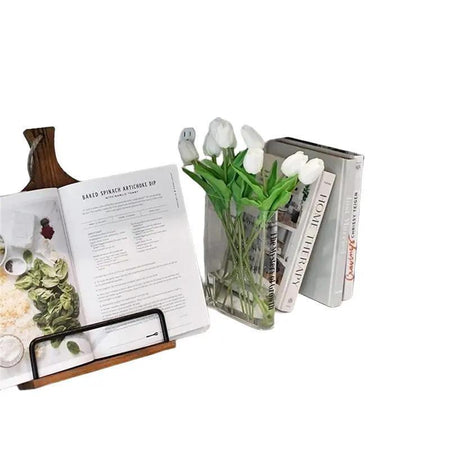 Book Vase for Flowers – Aesthetic Room Decor, Artistic Acrylic Vase, Unique Home/Bedroom/Office Accent (Clear Color) Decorative Gift
