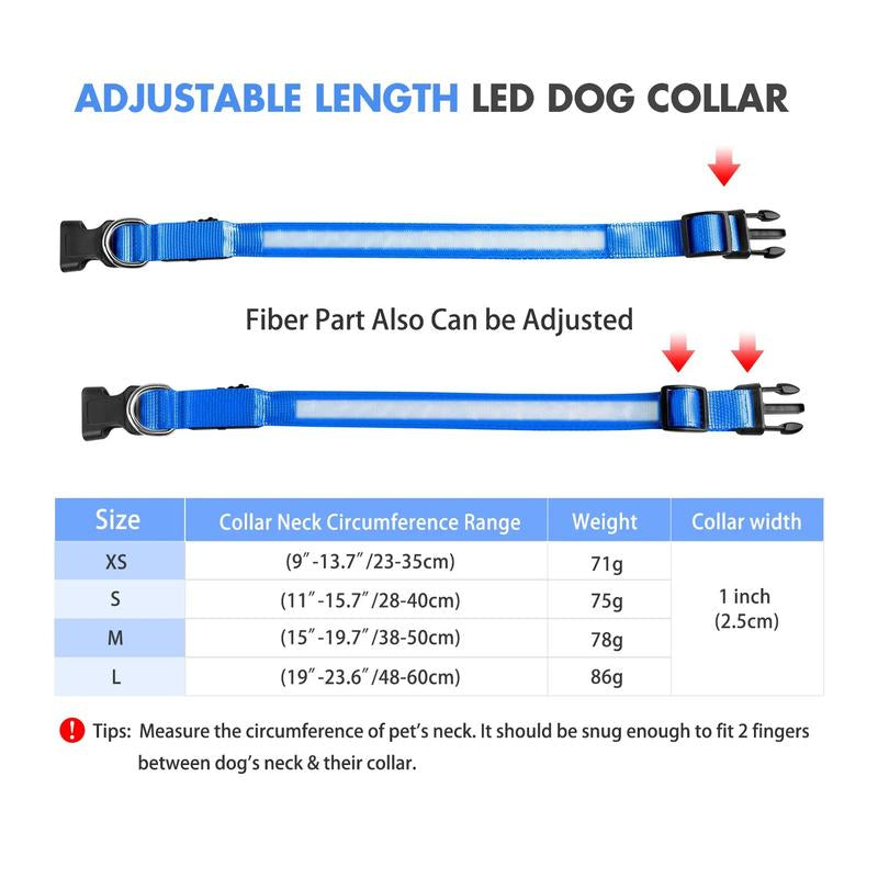 MASBRILL Dog Collar Luminous Pet Supplies Dog Collar Waterpoof Safety Collars