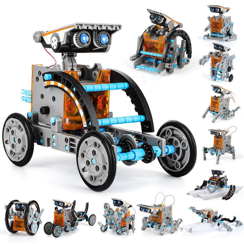 Education Building Science Experiment Set, 12 in 1 STEM Solar Robot Kit Toys,Birthday/Christmas Gift