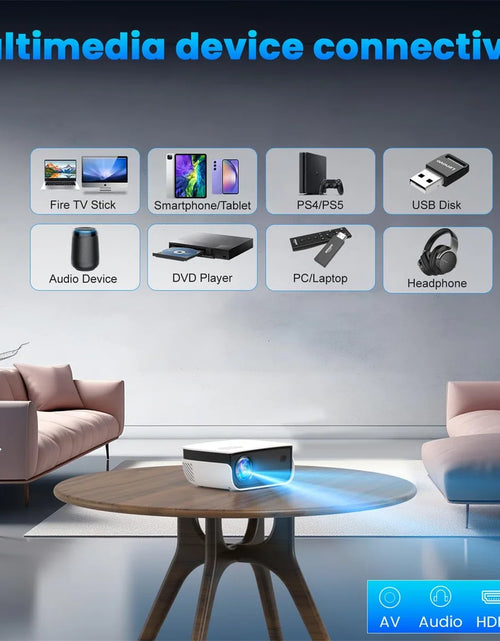 Load image into Gallery viewer, 1080P Mini Projector with Bluetooth,Keystone Correction,Up to Support 240&#39;&#39; Screen

