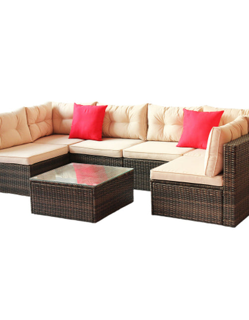 Load image into Gallery viewer, Patio Furniture Set PE Rattan Sectional Garden Furniture Corner Sofa Set
