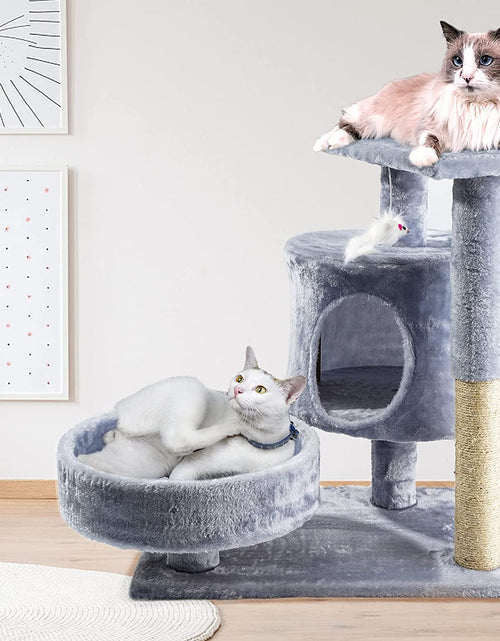 Load image into Gallery viewer, Cat Tree - Cat Tower with Cat Scratching Posts - Cat Condo with Padded Perch, Cat Activity Center for Cats, Cat Climbing Stand with Jump Platform &amp; Toys for Small Kittens Adult Cats
